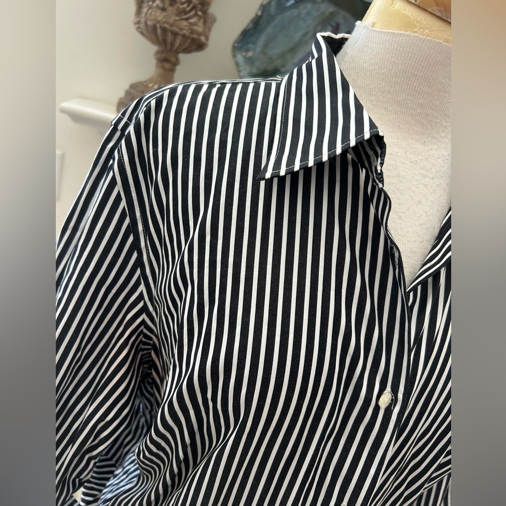 Ralph Lauren Black and White Striped Shirt - Picture 3 of 7
